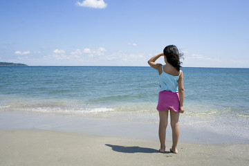 little girl and beach