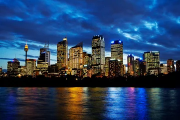 Rideaux velours Sydney coucher de soleil à sydney