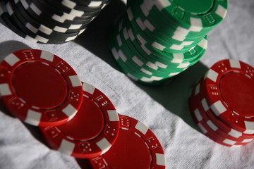 poker chips from above