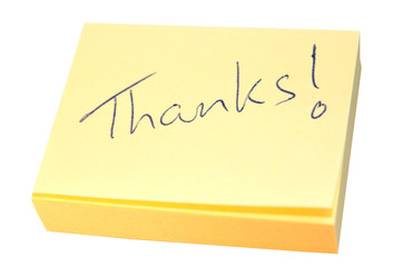 note of thanks