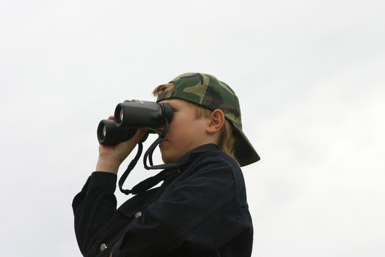 Teen And Binoculars