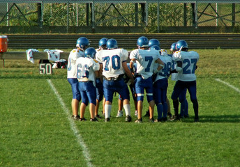 football huddle