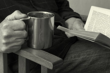 coffee and book