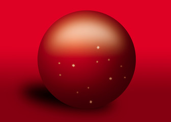 red crystal ball with stars
