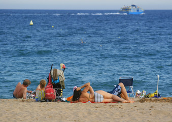 Famille sur la plage