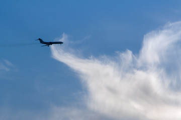 air liner and cloud