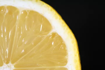 Papier Peint photo Lavable Tranches de fruits gros plan d& 39 un citron