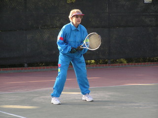 senior female tennis player