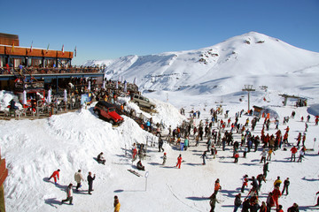 People in ski resort