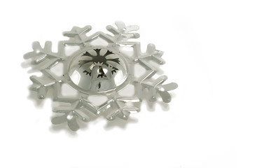 shiny silver snowflake christmas ornament