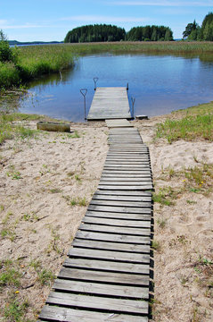 to the lake