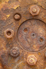 detail of rusty wheel rim