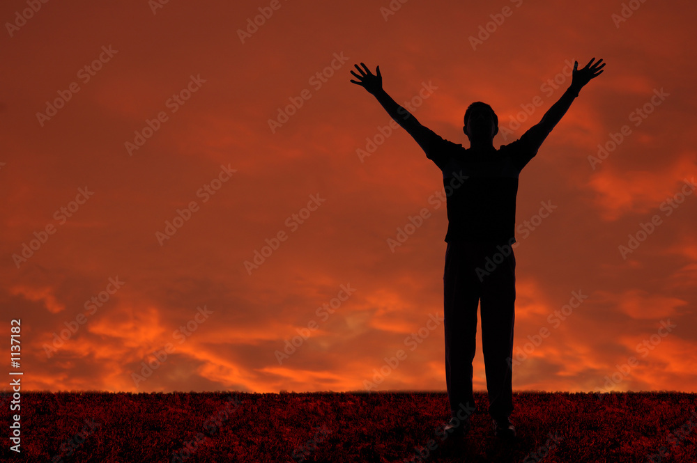 Wall mural man with arms extended