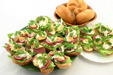 lot of tasty sandwiches