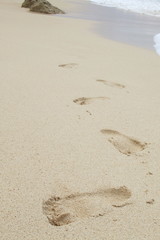 beach sand footprints