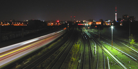 Fototapeta na wymiar berlin train at night