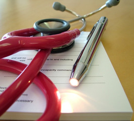 doctors desk and tools