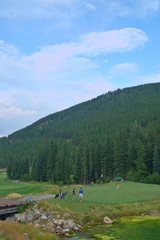 Fototapeta na wymiar mountain golfing