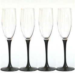 four white glasses