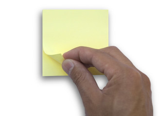 peeling a note pad