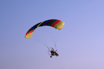 flying paraglider in the sky