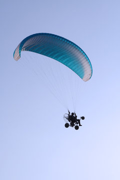 flying paraglider in the sky