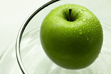wet green apple