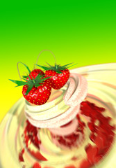strawberry in a cream