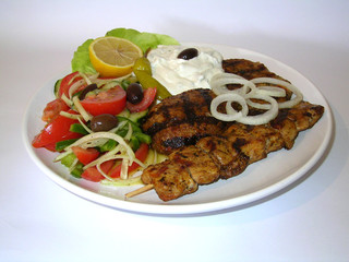 grill teller souvlaki