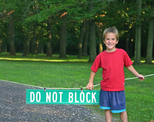 boy with sign