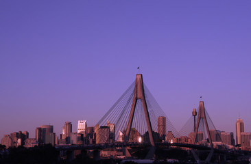 Fototapeta premium anzac bridge in evening light