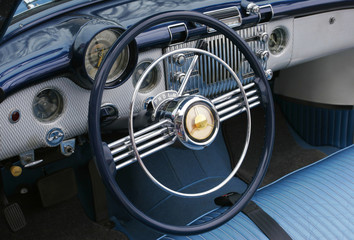 dashboard of a vintage car