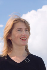smiling blonde woman