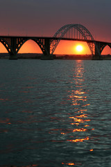 Fototapeta premium bridge at sunset, denmark