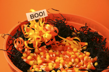 halloween bowl of candy corn