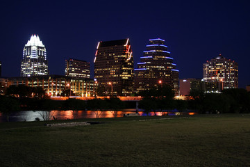 downtown austin, texas at night