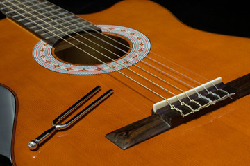 six string guitar with tuning fork
