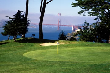 Crédence de cuisine en verre imprimé San Francisco golden gate golf