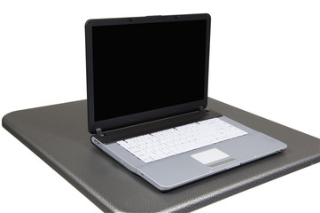 computer on gray table