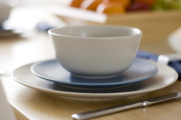 place setting with shallow depth of field
