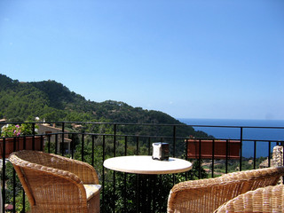 terasse avec vue sur mer