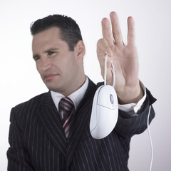 homme d'affaires et souris