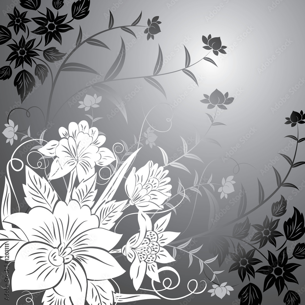 Sticker floral background, elements for design