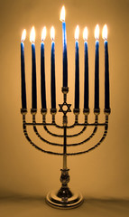 lighted menorah