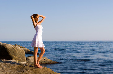 girl and sea.