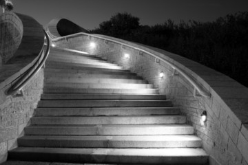 concrete stairs at night - 1209918