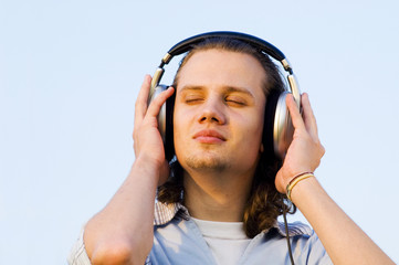 portrait of a man with earphones