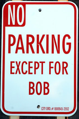 no parking except for bob