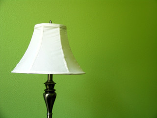 lamp on green wall
