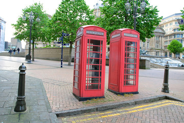 old telephone boxes
